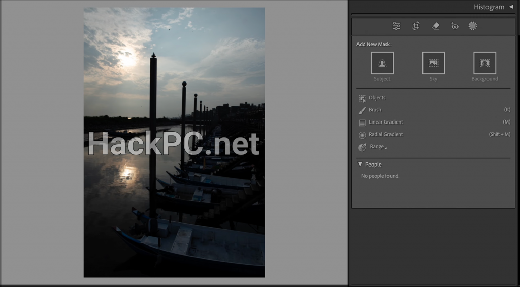 The process of editing colors in a photo in Adobe Lightroom. Original photo.