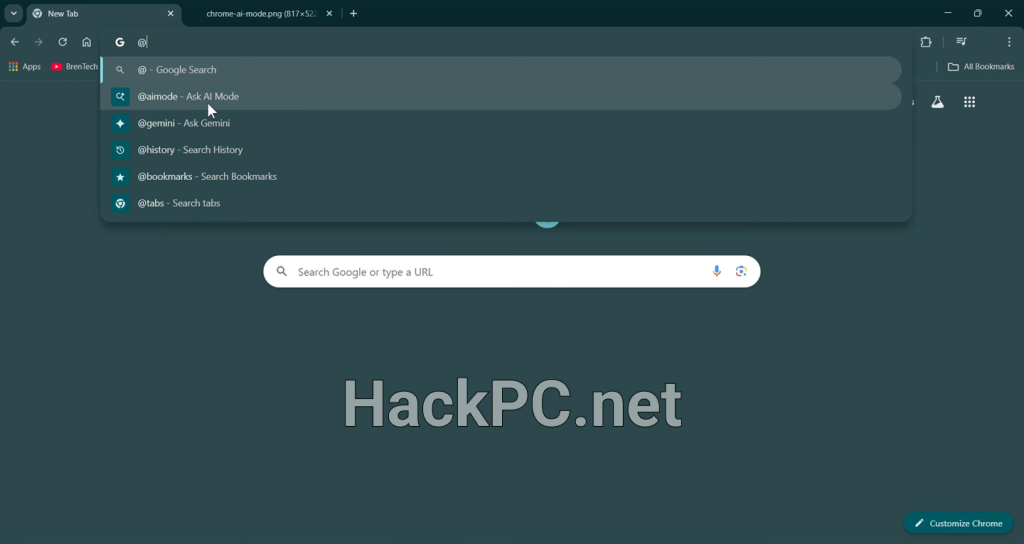 Google Chrome 139 AI Mode Feature
