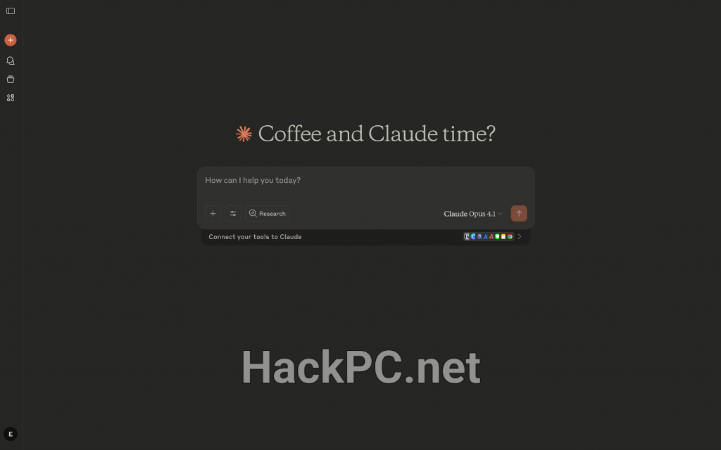 Claude Opus 4.1 Main Interface Windows