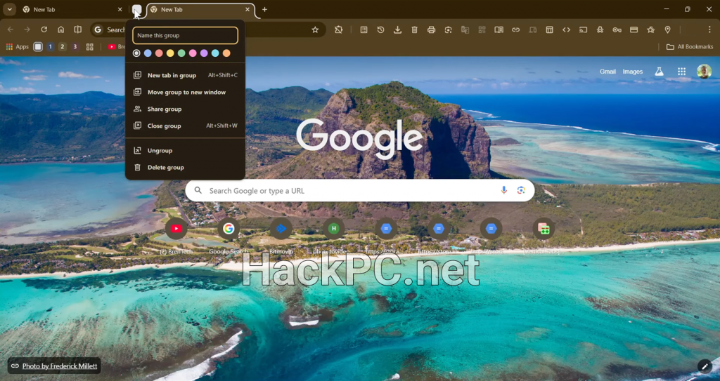 Google Chrome 139 Groups Demonstrating