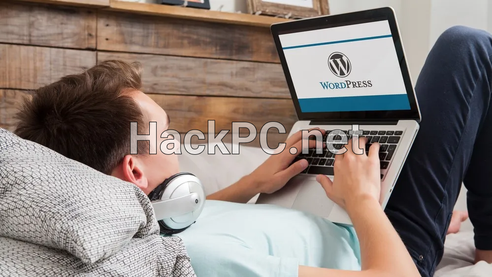 WordPress on a laptop