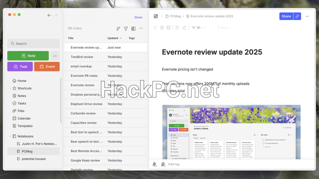 Evernote 2025 Update Review