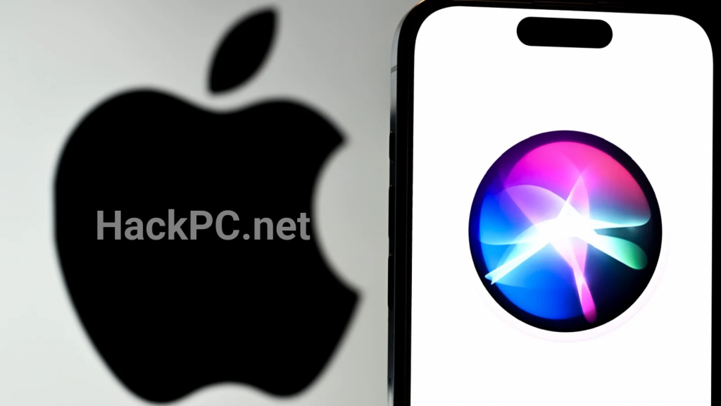 The Siri logo on an iPhone next to the Apple logo on a Mac
