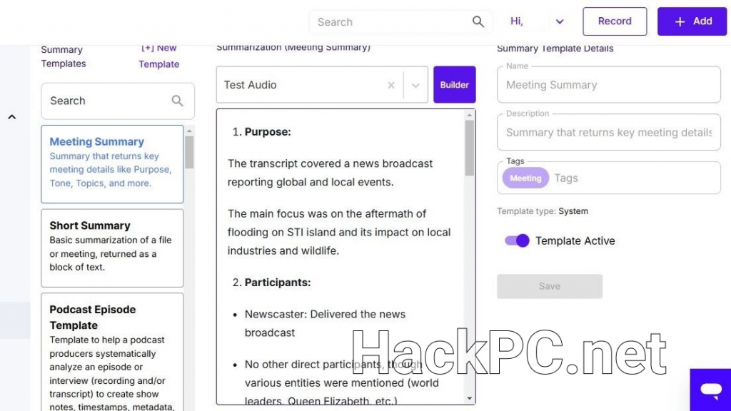 Rev summary builder