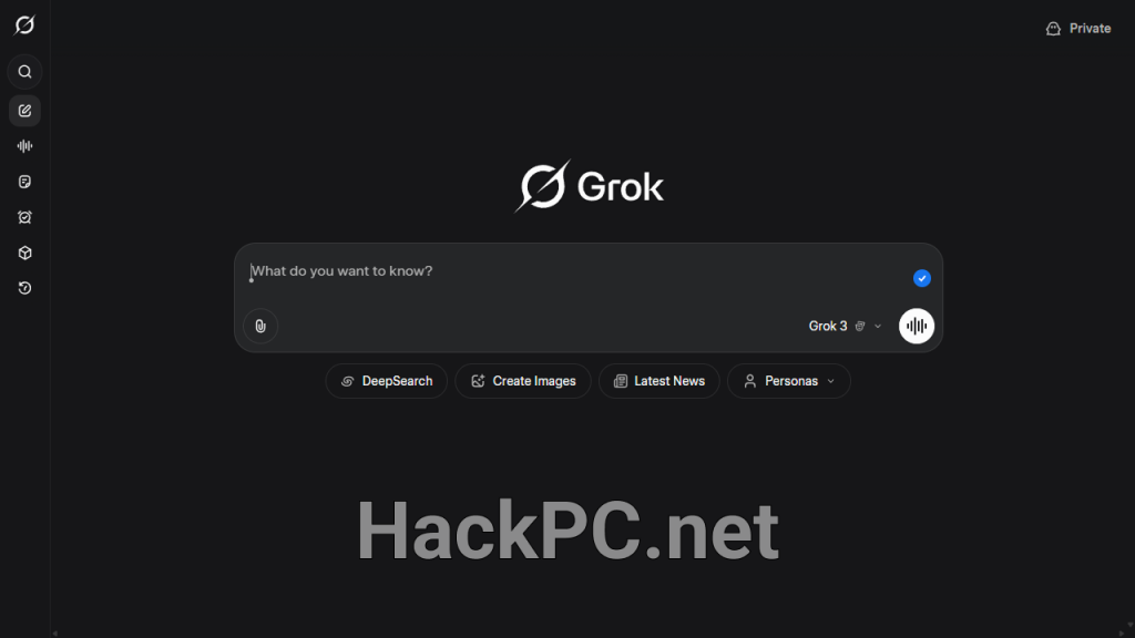 Grok's dashboard