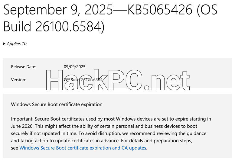 September 9, 2025 Windows Update