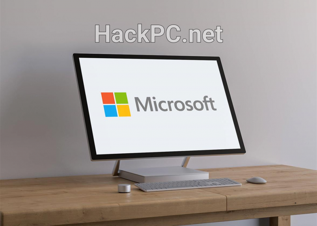 Microsoft logo on modern PC