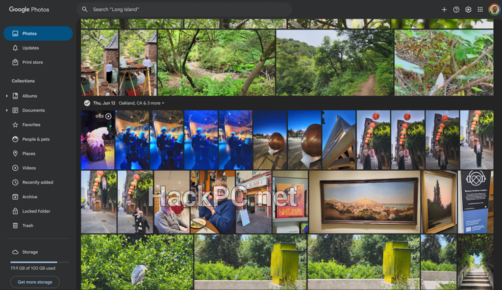 Google Photos on the web