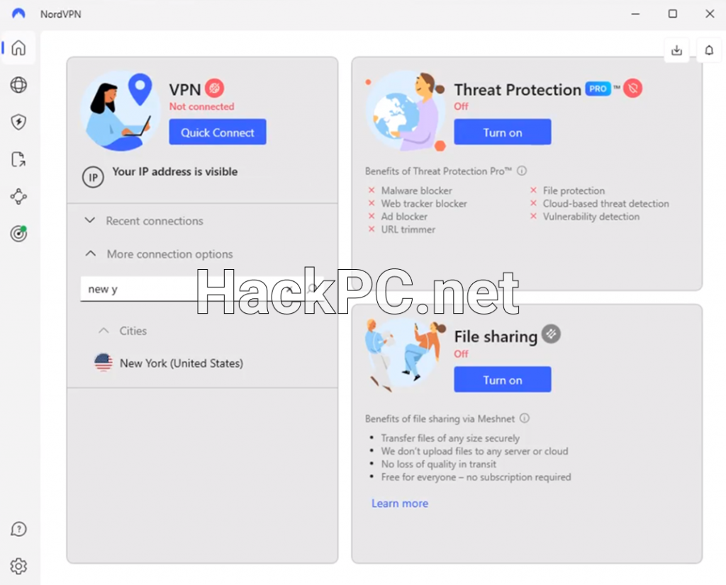 nordvpn main window