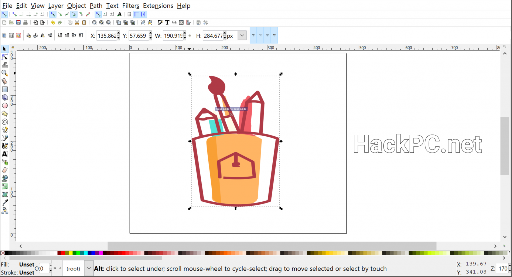 Inkscape interface example