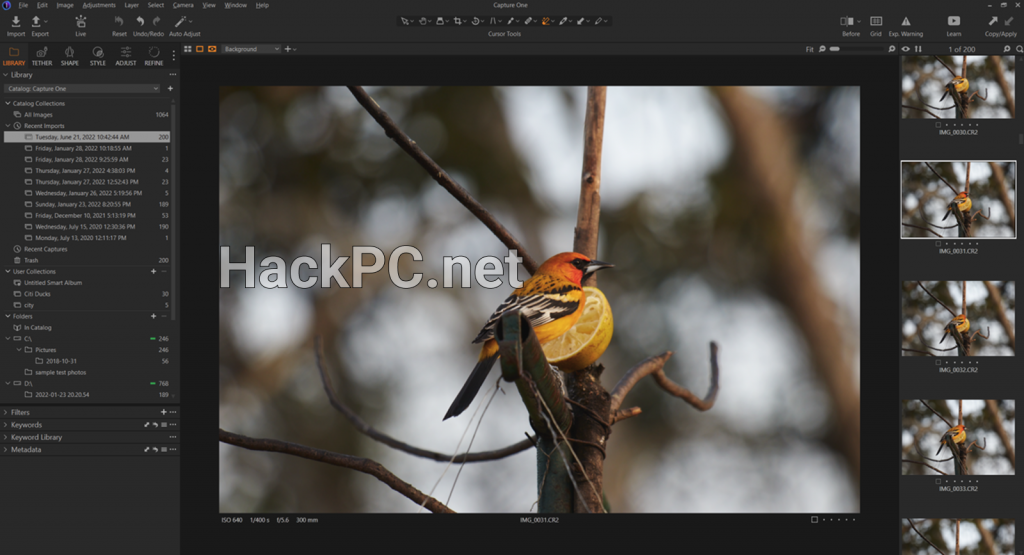Capture One Pro interface
