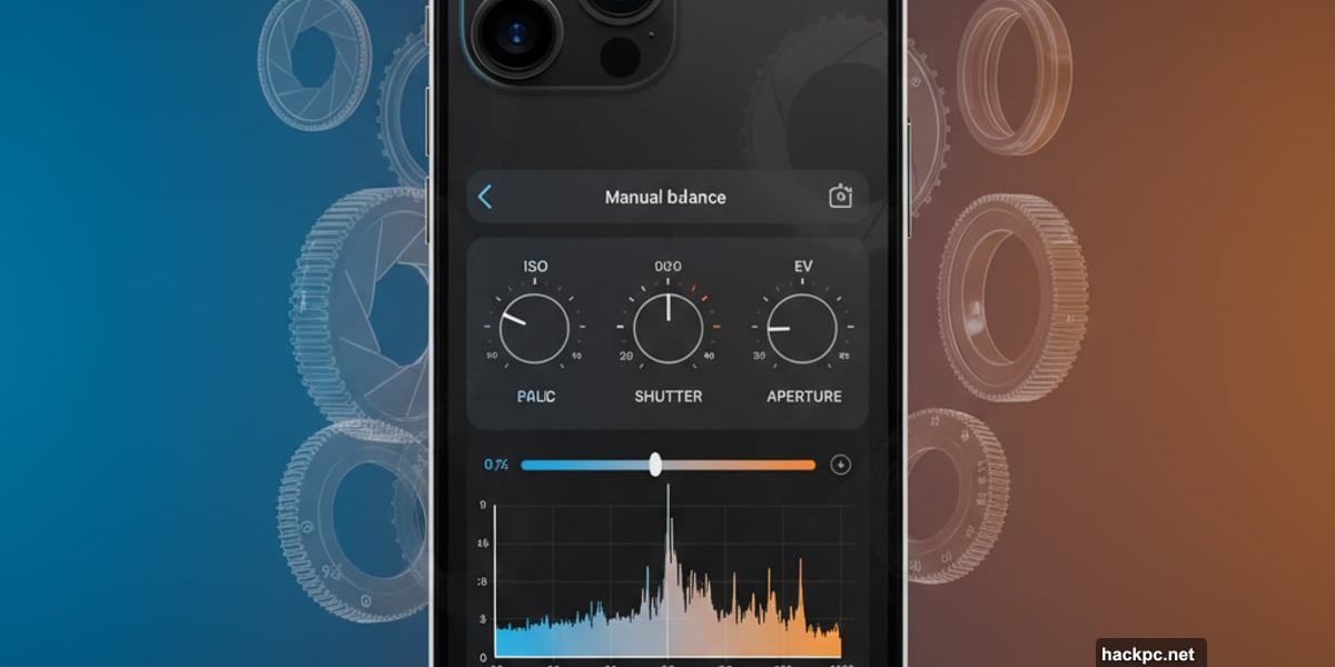 iPhone transforming into professional camera with manual controls and Adobe Indigo