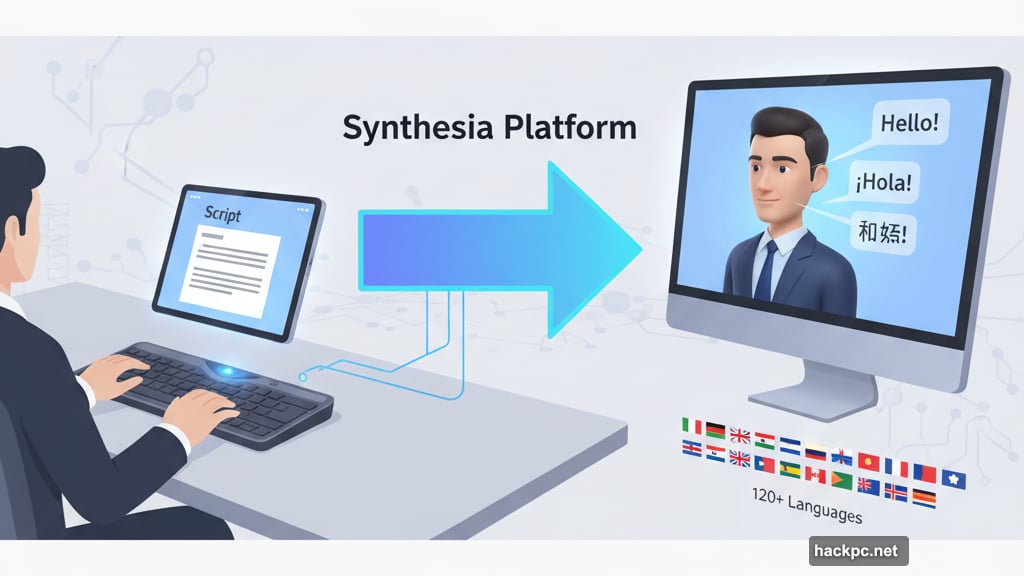 Synthesia lets anyone create professional videos by typing a script