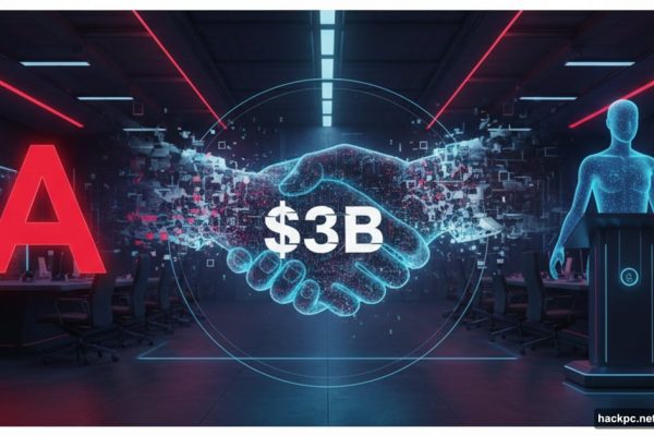 Adobe and Synthesia logos separated by broken handshake with $3B price tag