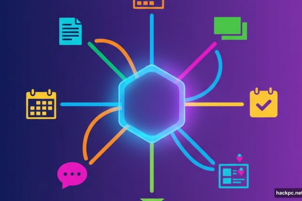 Interconnected productivity tools radiating from central integrated hub platform