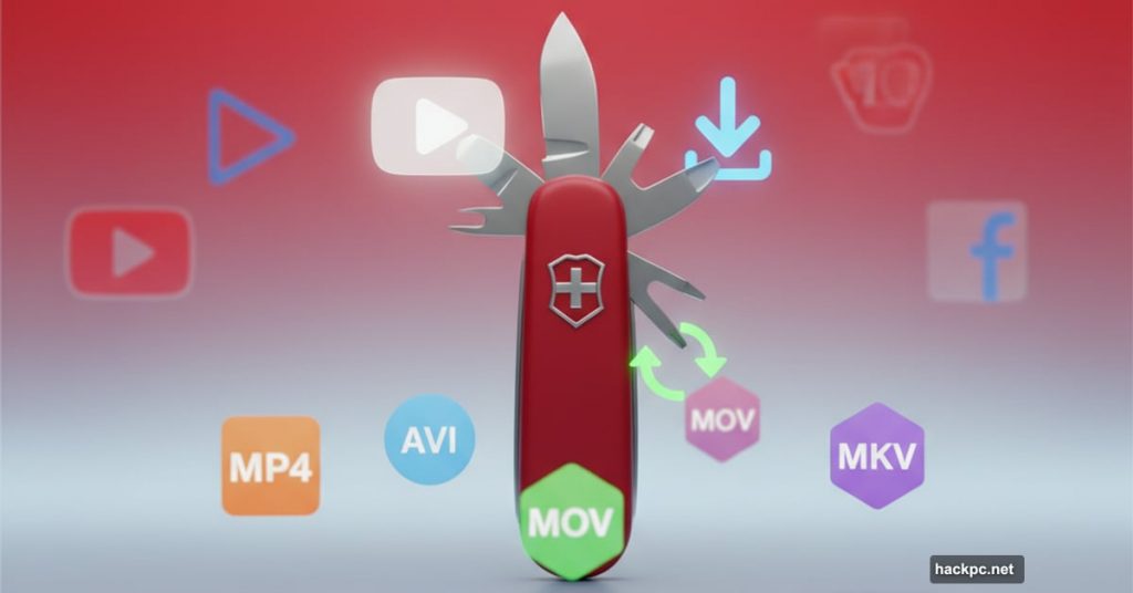 Swiss Army knife with video conversion and download tools