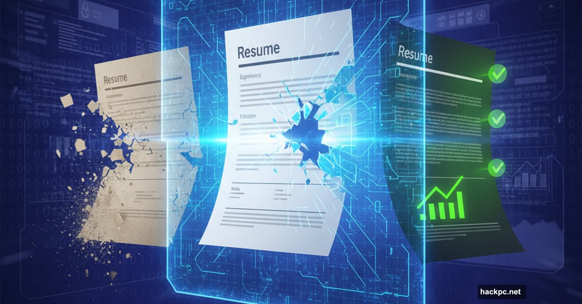 Modern resume breaking through AI screening systems versus outdated methods