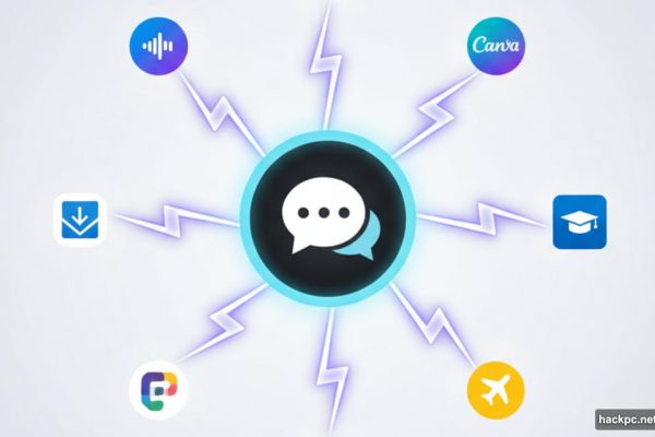 ChatGPT logo connected to popular app icons representing new integration superpowers