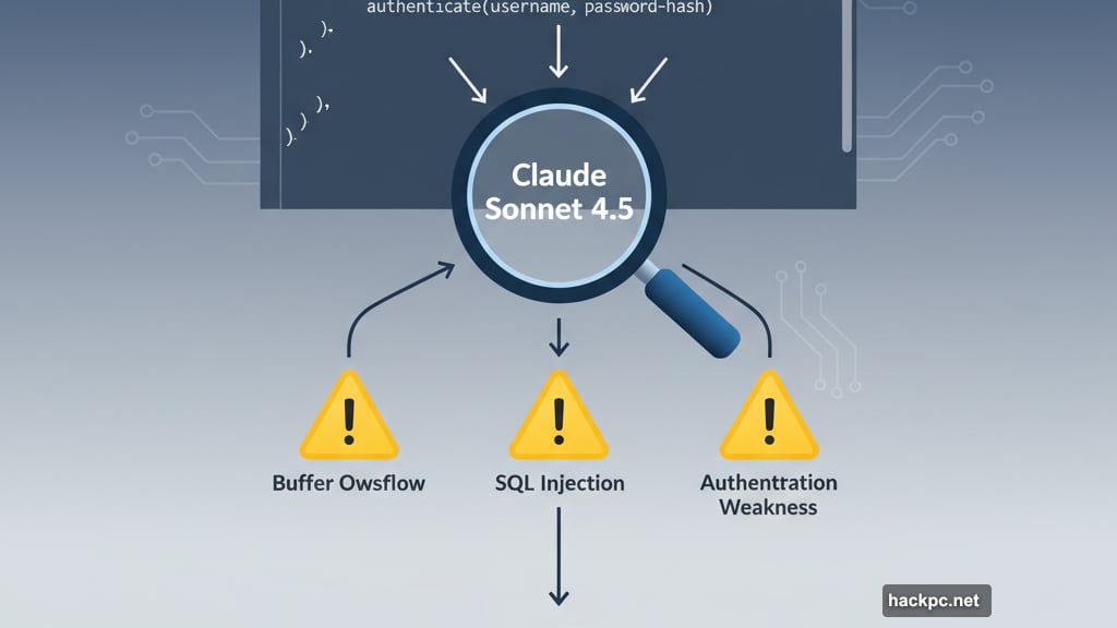 AI analyzes codebases for buffer overflows SQL injection and authentication weaknesses