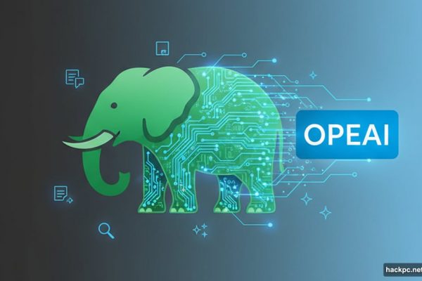 Evernote elephant logo enhanced with glowing AI neural network patterns and circuits