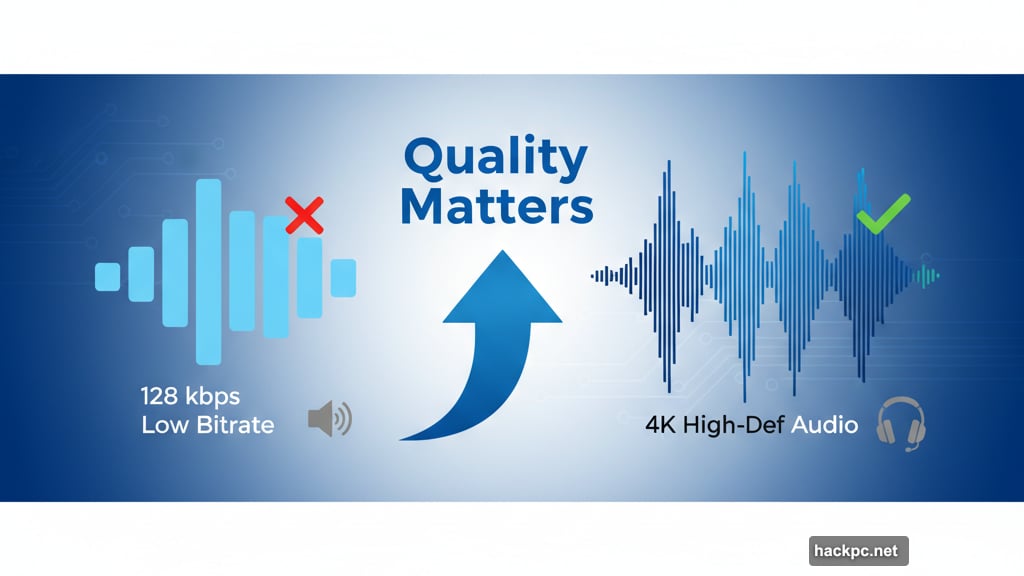 High-def files up to 4K quality for better sound
