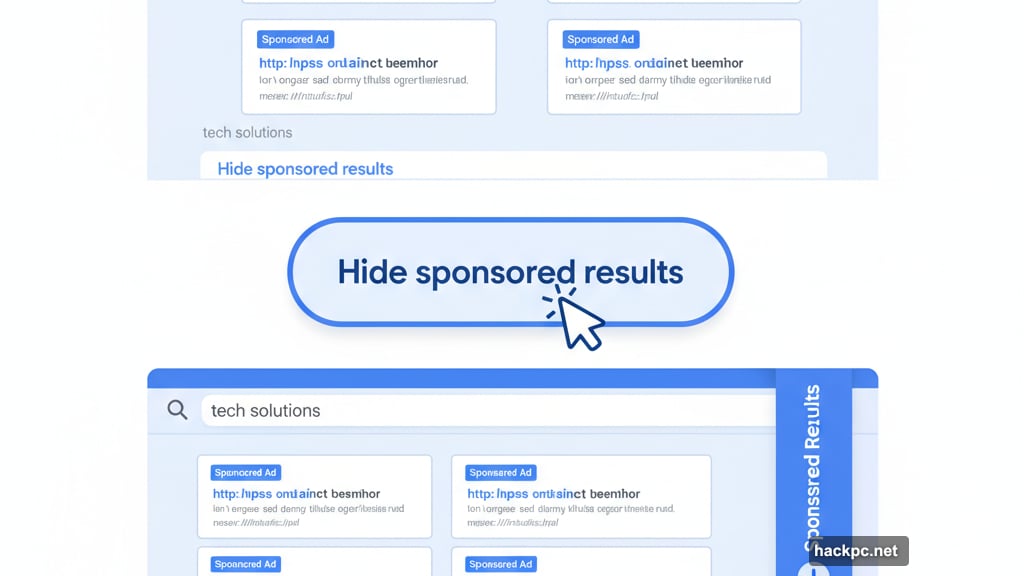 Collapsible ads create persistent sponsored label following users while scrolling