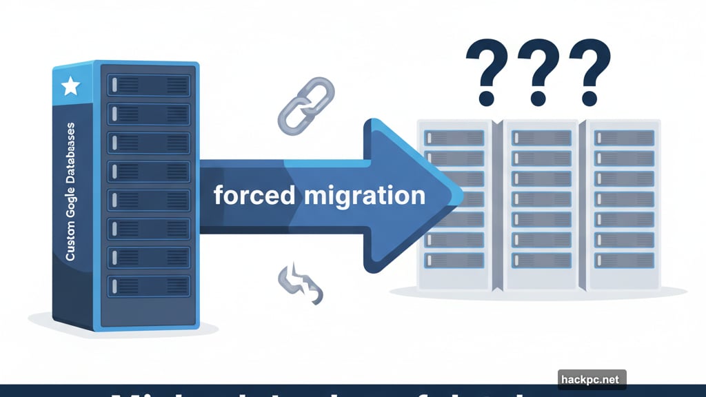 Replacing custom databases means finding alternatives that don't exist yet