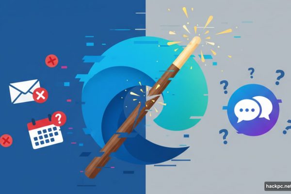 Microsoft Edge Copilot broken magic wand with error symbols and failed tasks