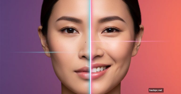 Split portrait showing same model with different expressions demonstrating AI consistency