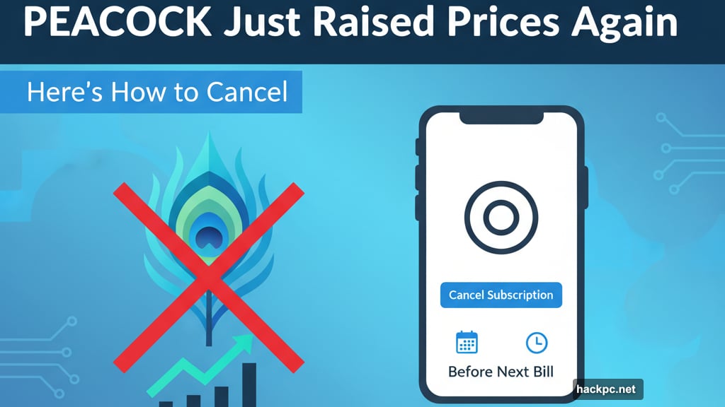 Modern minimalist illustration 1 for: Peacock Just Raised Prices Again. Here's How to Cancel Before the Next Bill Hits