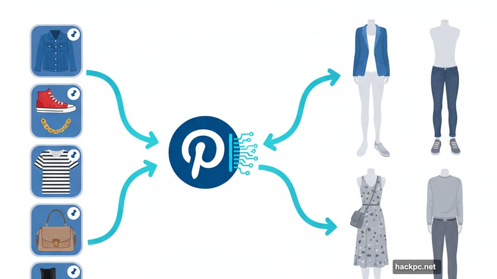 AI turns saved fashion Pins into virtual outfit combinations