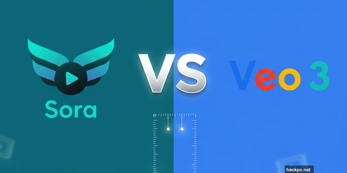 Sora versus Veo 3 AI video tools comparison with measurement scale
