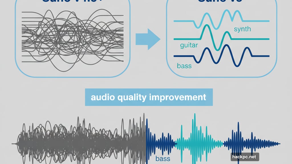 V5 produces cleaner mixes keeping instruments separated and clear