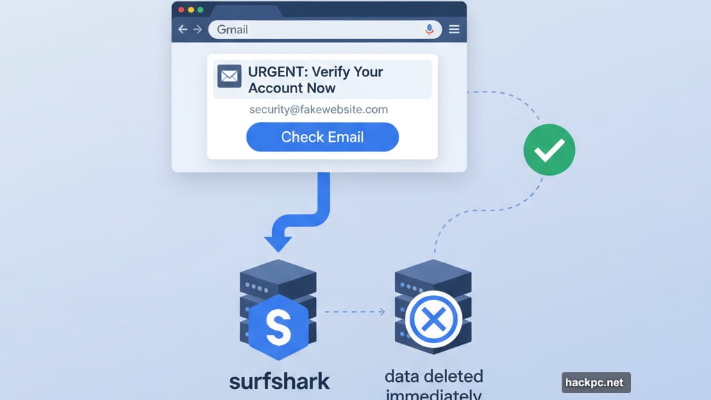 Chrome extension sends email content to Surfshark servers for analysis