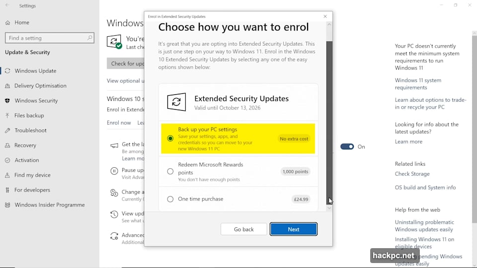 Check version in Settings System About and confirm Administrator account access