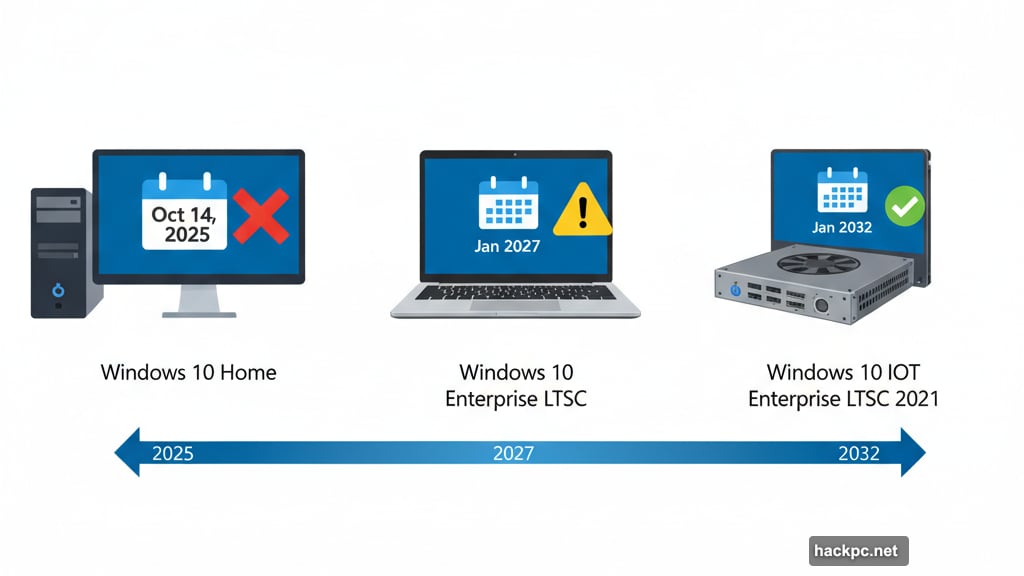 Windows 10 IoT Enterprise LTSC support extends until January 2032