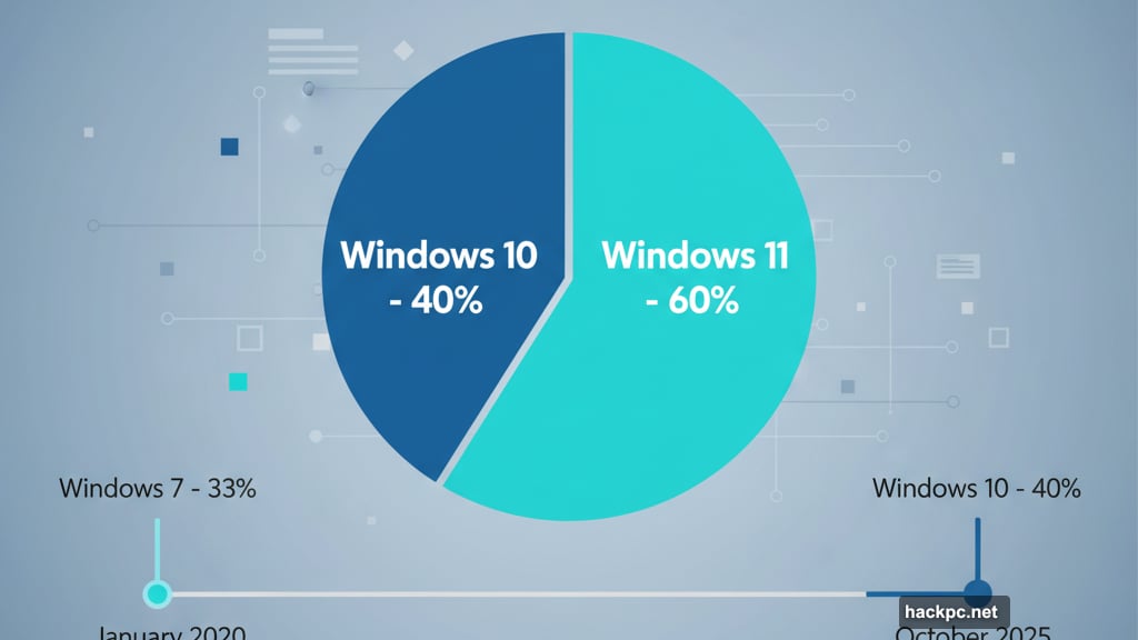 Nearly 40 percent of Windows machines still run Windows 10