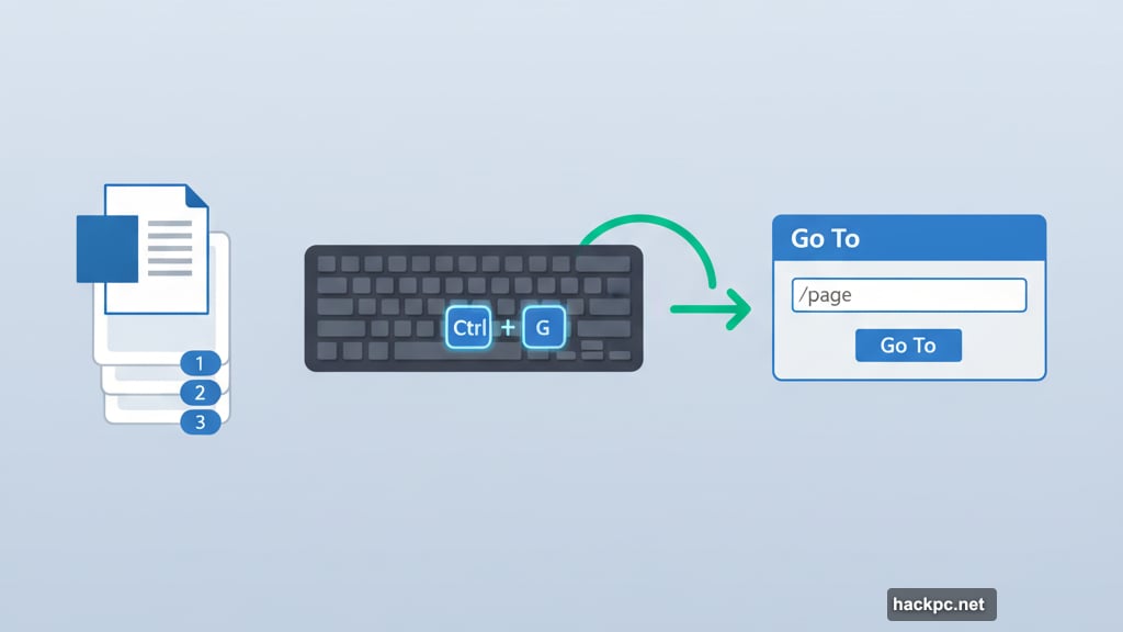 Go To function lets cursor jump instantly to any page