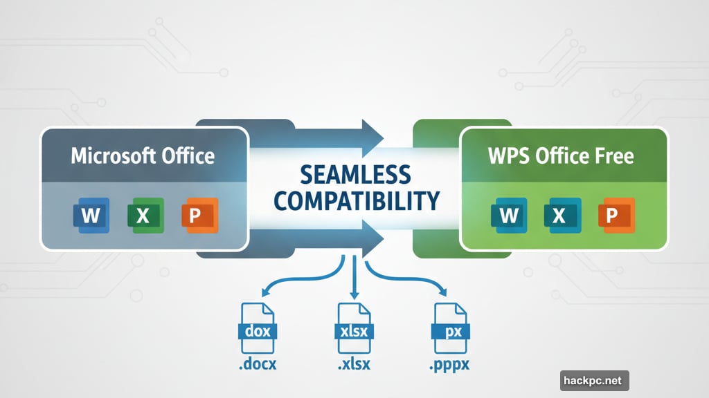 WPS Office Free mirrors Microsoft Office ribbon interface perfectly