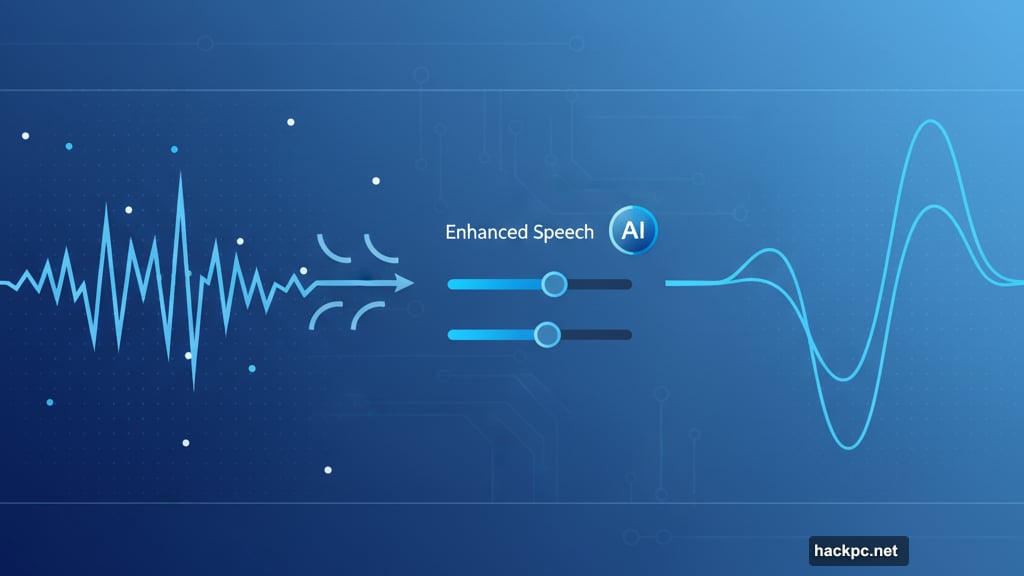 Enhanced Speech removes background noise while enriching voice quality