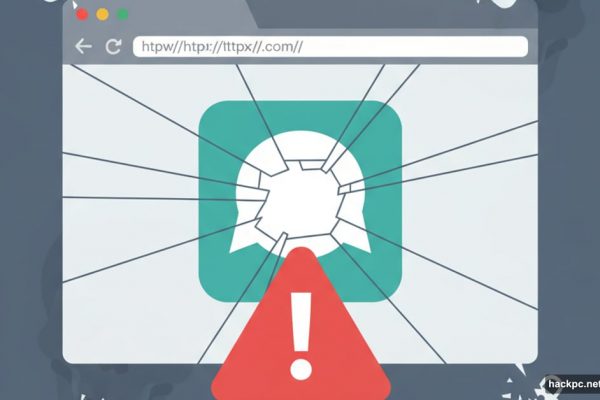 Cracked ChatGPT browser window with red security warning shield overlay