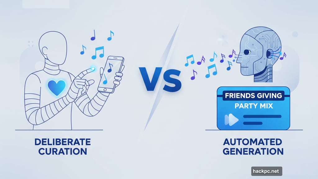 Personal playlist curation versus algorithmic ChatGPT automated music selection