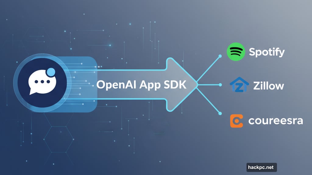 OpenAI App SDK integrates ChatGPT with Spotify Zillow and Coursera