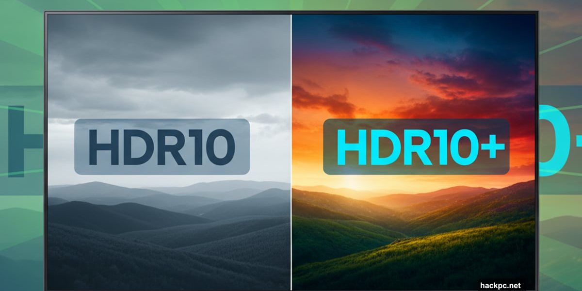 Samsung TV showing Disney+ HDR10+ upgrade with warning symbol