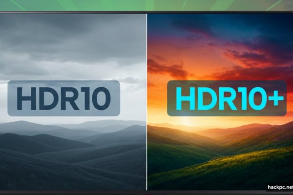 Samsung TV showing Disney+ HDR10+ upgrade with warning symbol