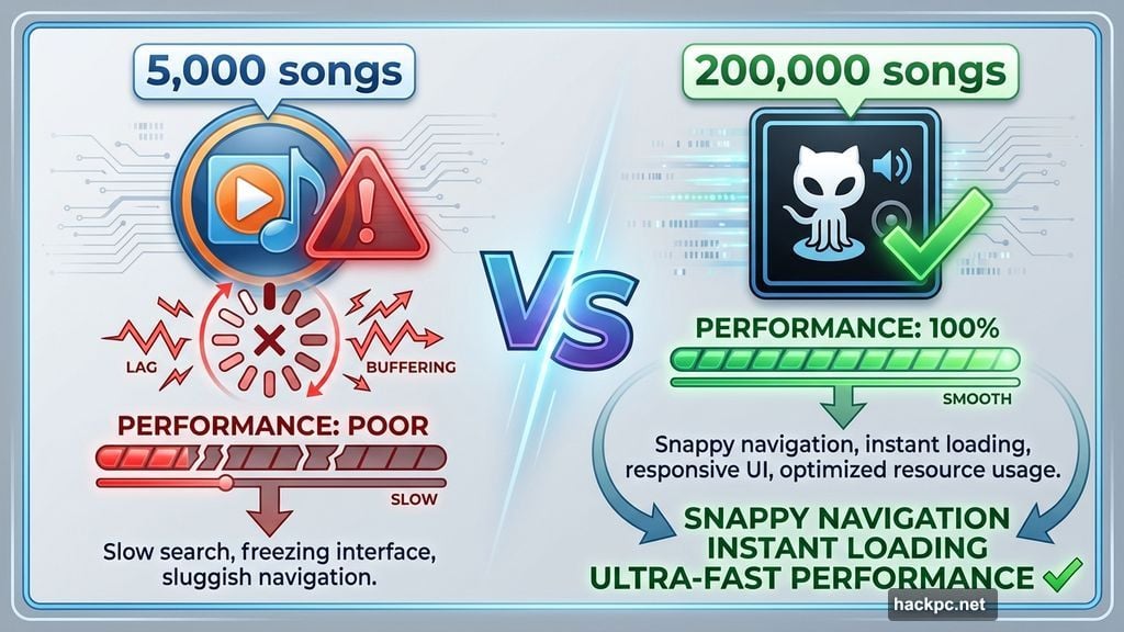 Foobar2000 handles massive libraries without breaking a sweat