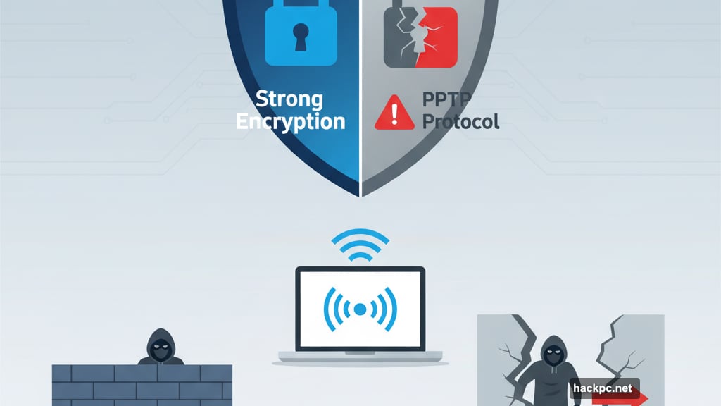 Weak PPTP encryption leaves you vulnerable to cyber threats and data theft