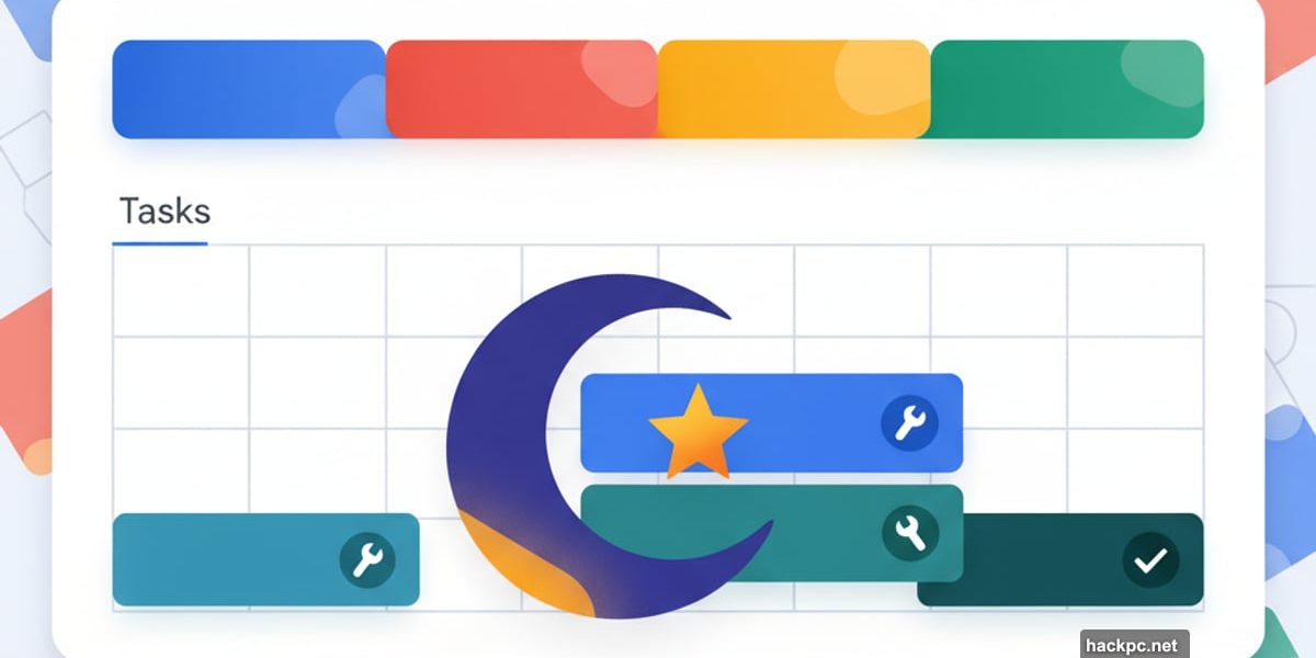 Google Calendar interface showing new task scheduling blocks with focus time
