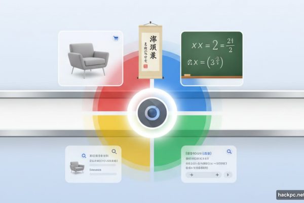 Chrome address bar with Google Lens icon searching visual content