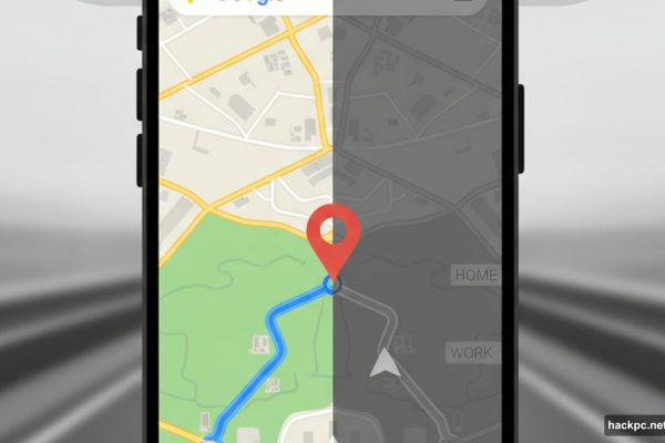 Google Maps split screen showing normal and power-saving navigation modes